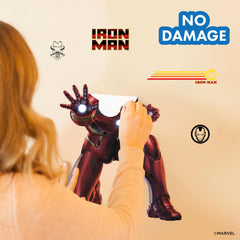 WALL PALZ Iron Man on door demonstrates quick room updates with removable decals