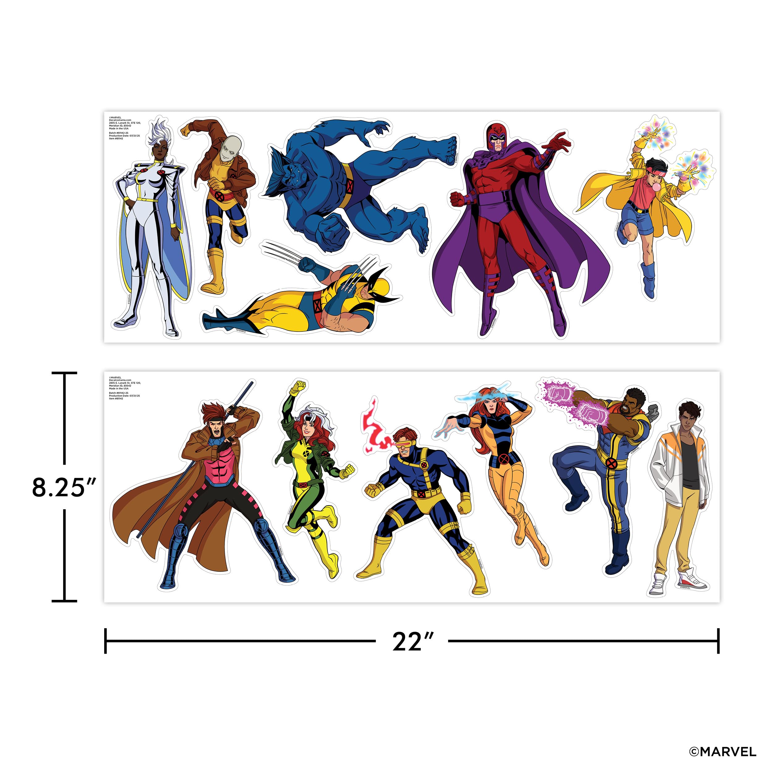 WALL PALZ Marvel X-Men Jubilee decal adds sparkle and action to playrooms or study corners.