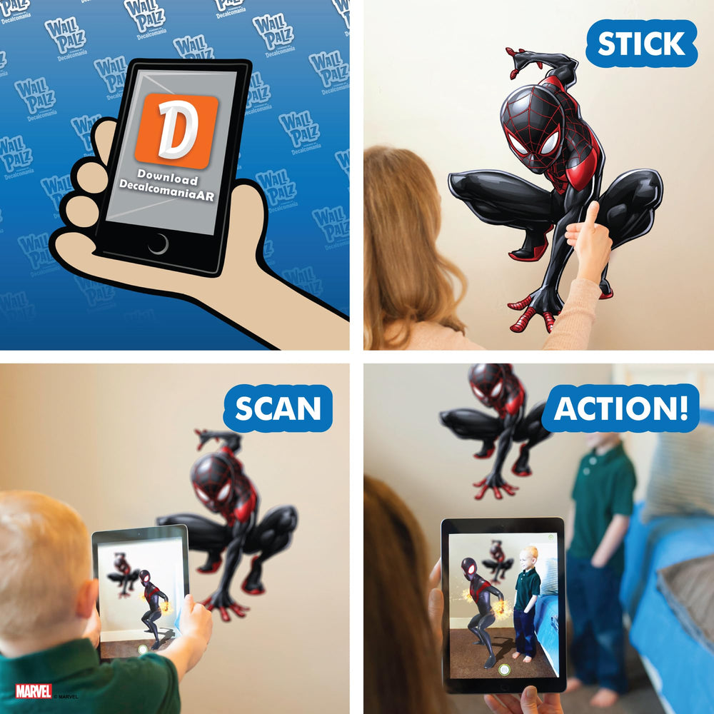 Wall Palz Miles Morales small decals provide versatile placement on walls or laptops.