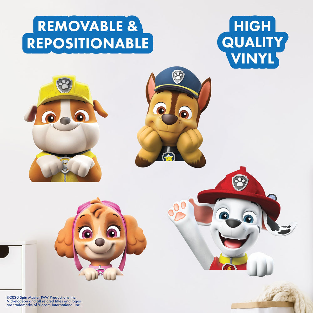 WALL PALZ Paw Patrol Marshall face decal brings action-packed color to furniture or doors.