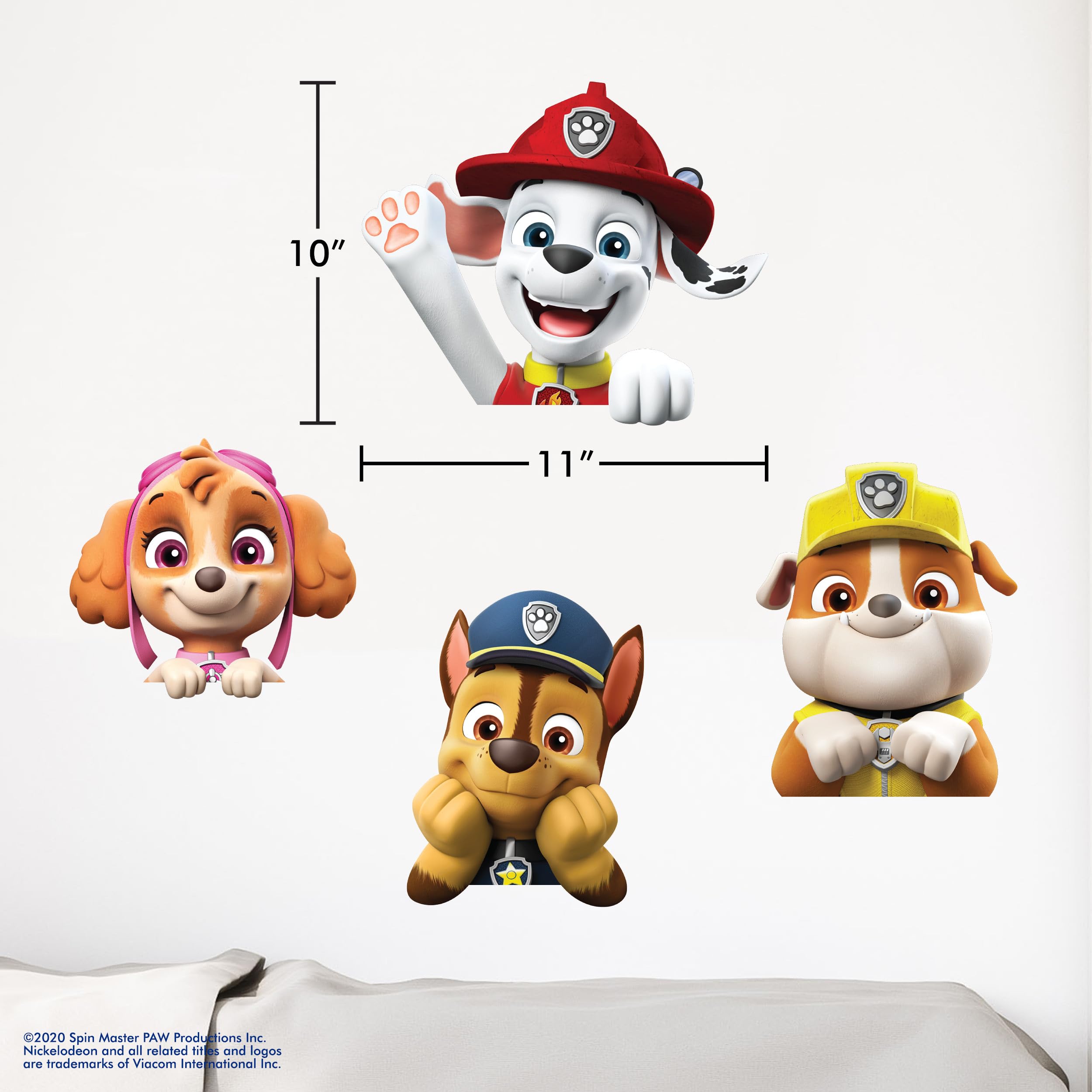 WALL PALZ Paw Patrol peel-stick application ensures damage-free wall decor removal.