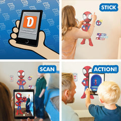 Wall Palz AR app activation scene shows web-slinging action on demand