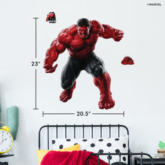 WALL PALZ Red Hulk decal peel-and-stick design allows easy repositioning