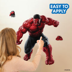 WALL PALZ Red Hulk decal on a door for versatile placement