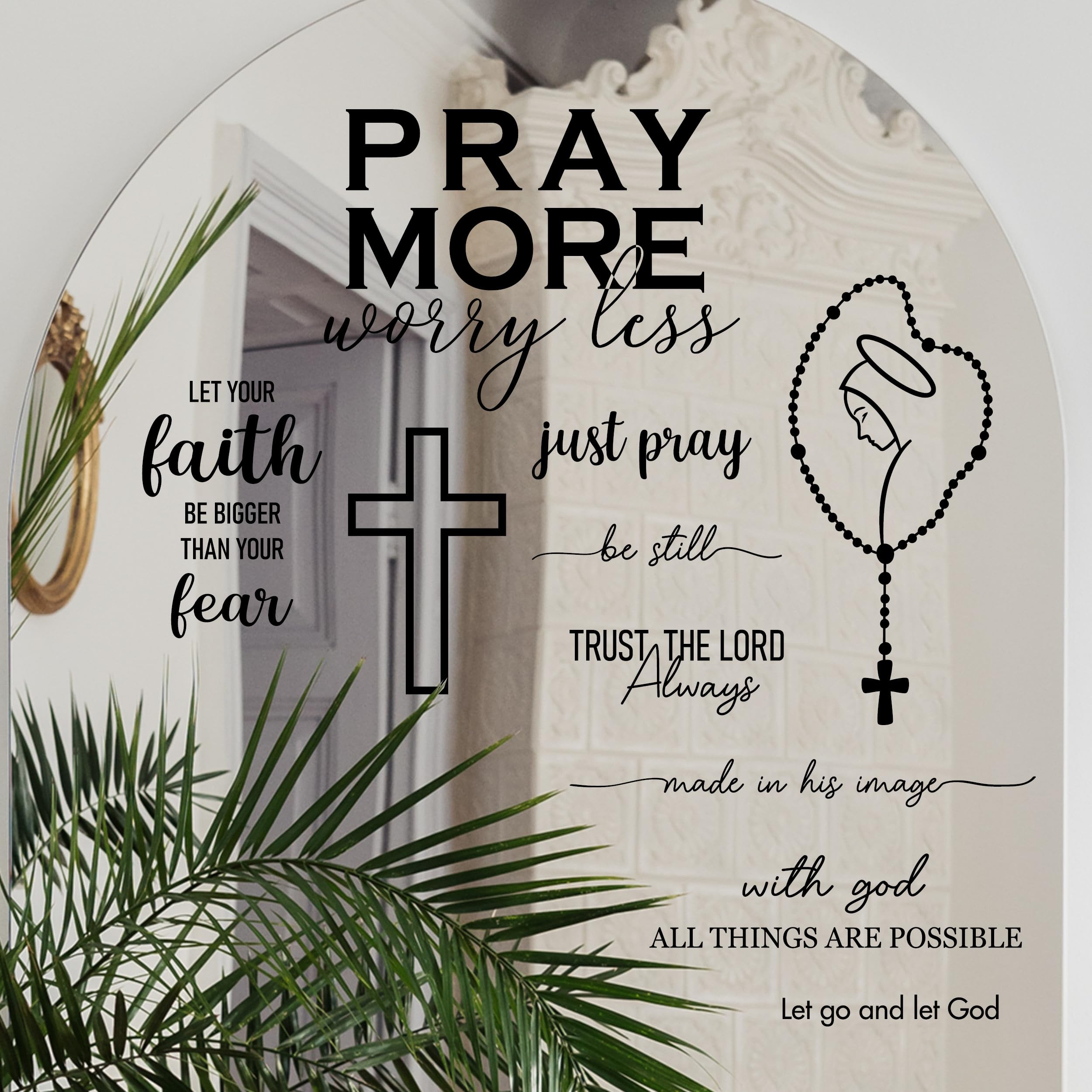 WALL PALZ decals applied to a mirror demonstrating easy decor update