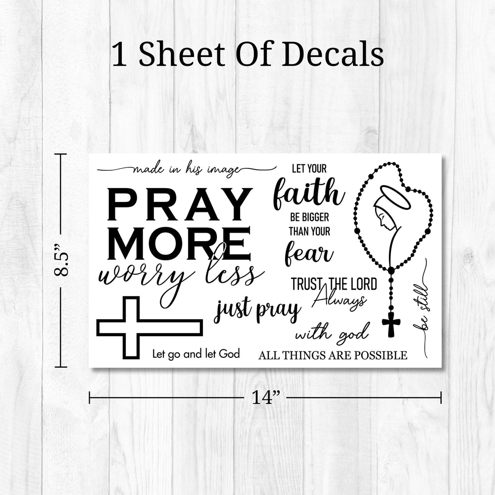 WALL PALZ mary-rosary decal image adds reverent decorative detail