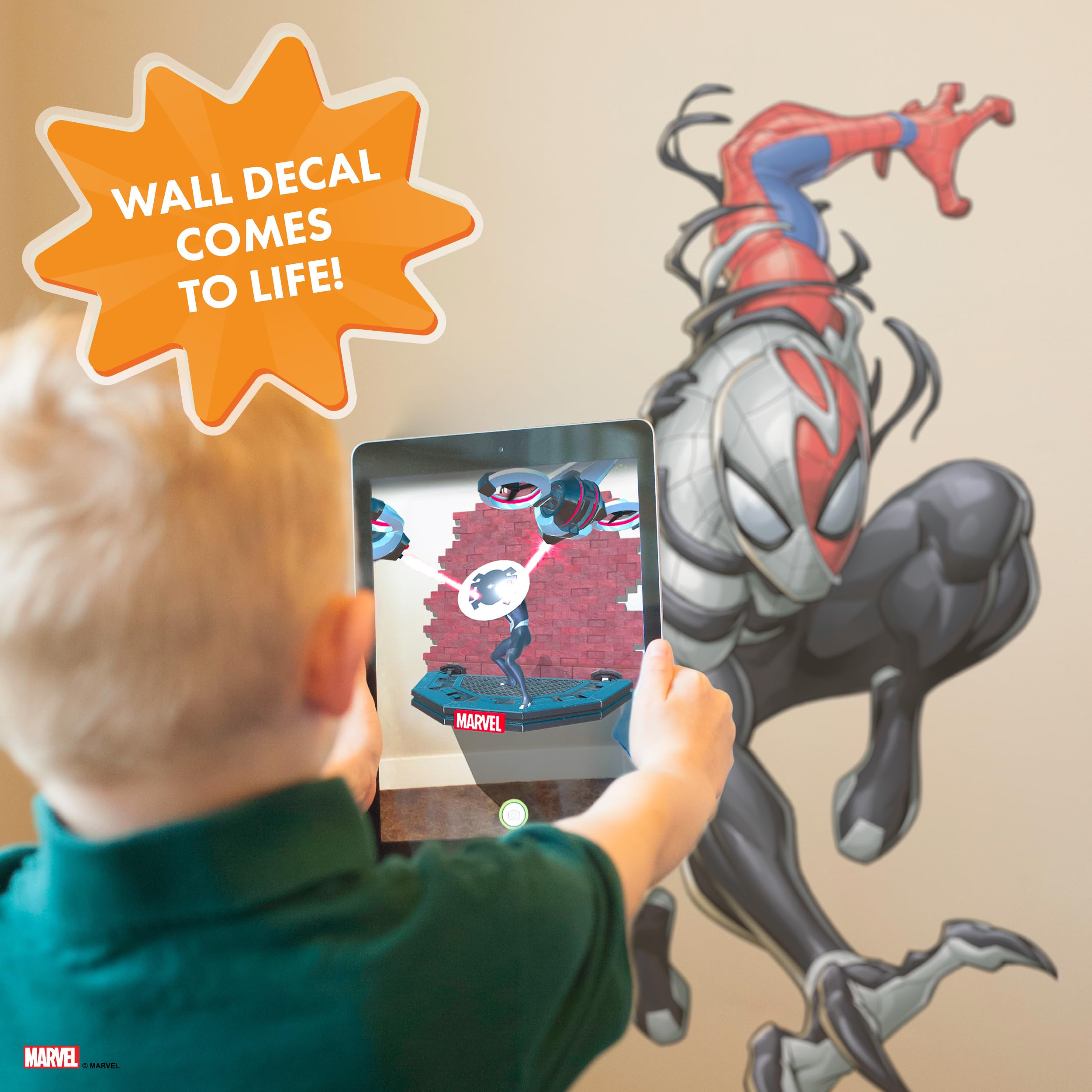 Wall Palz Venomized Spider-Man bedroom decor transforms any space quickly.