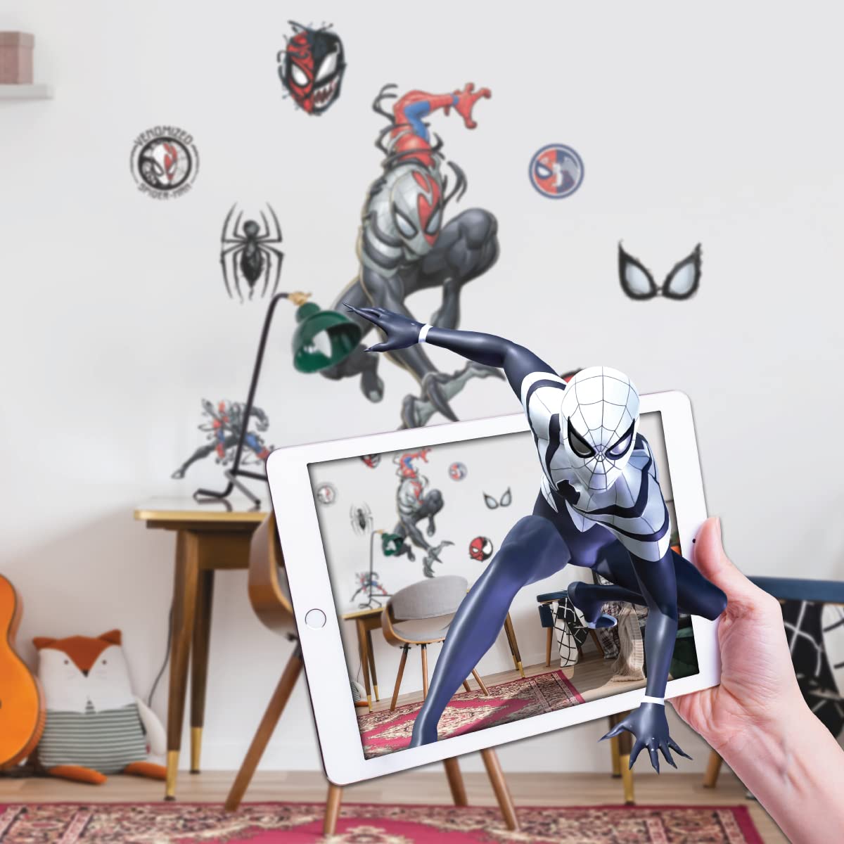 Wall Palz Venomized Spider-Man wall decal stands 27 inches tall for dramatic room decor.