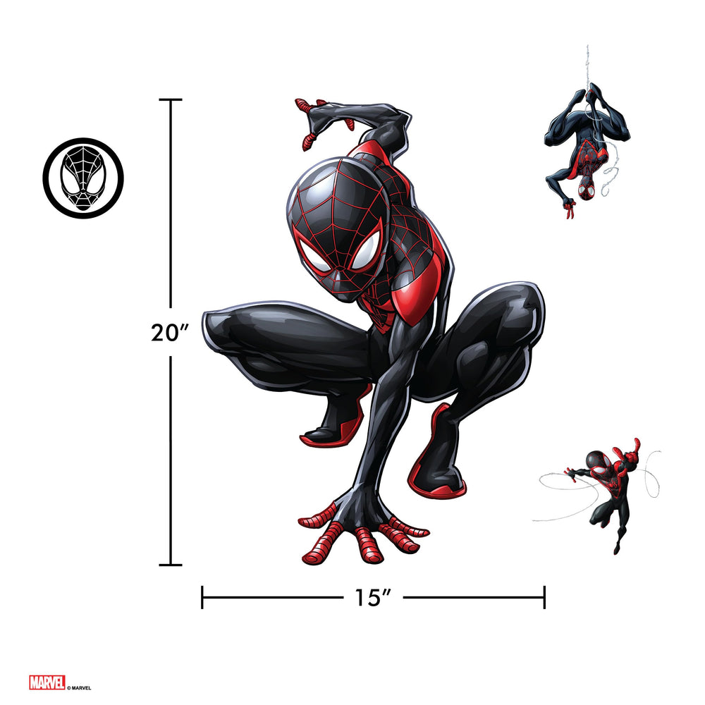 Wall Palz Miles Morales wall sticker on painted walls is easy to place and remove.