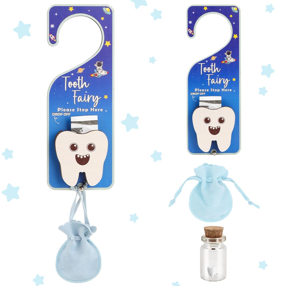 WallFID tooth fairy door hanger with astronaut design for magical tooth rituals.