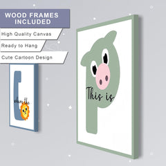 WALTSOM animal-illustrations-playroom-canvas, cute animals encourage curiosity and storytelling.