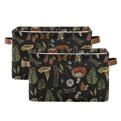Wamika canvas storage bin folded flat, easy to stash when not in use.