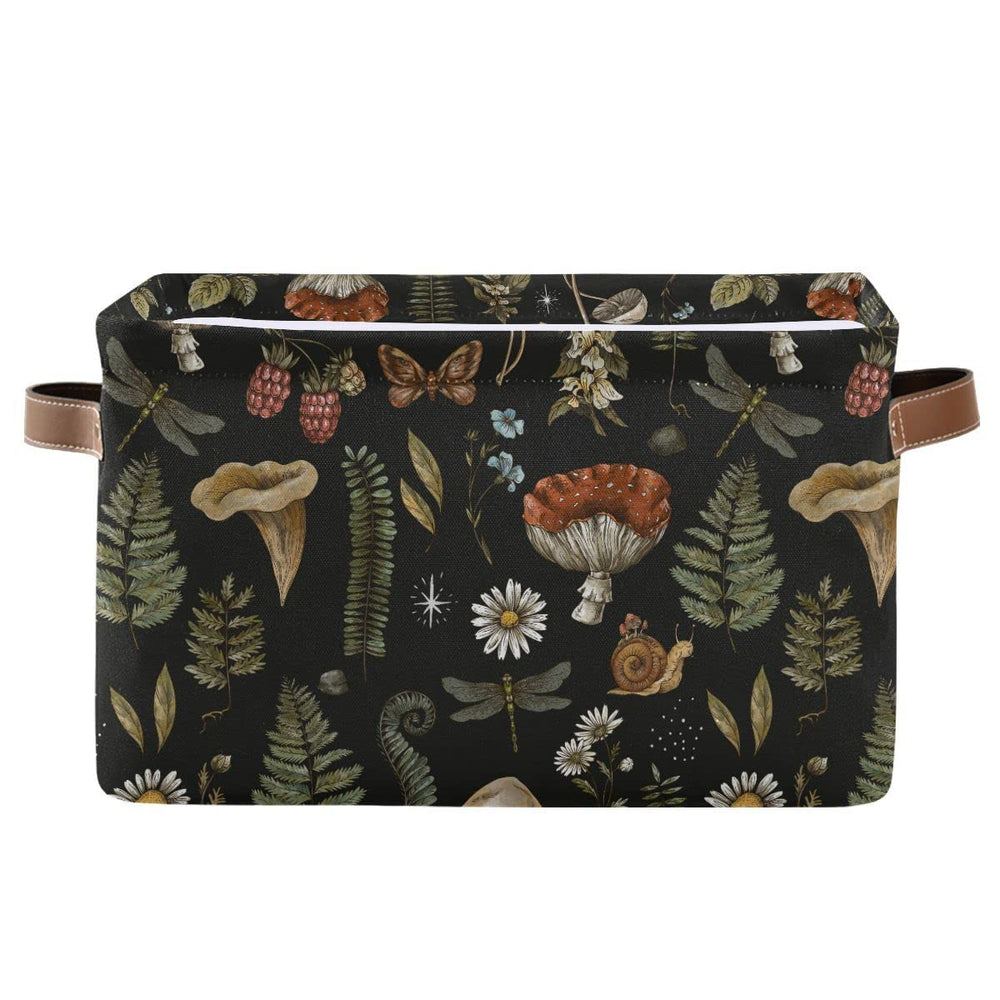 Wamika Mushroom Botanical storage basket open view, ideal for versatile living room storage.