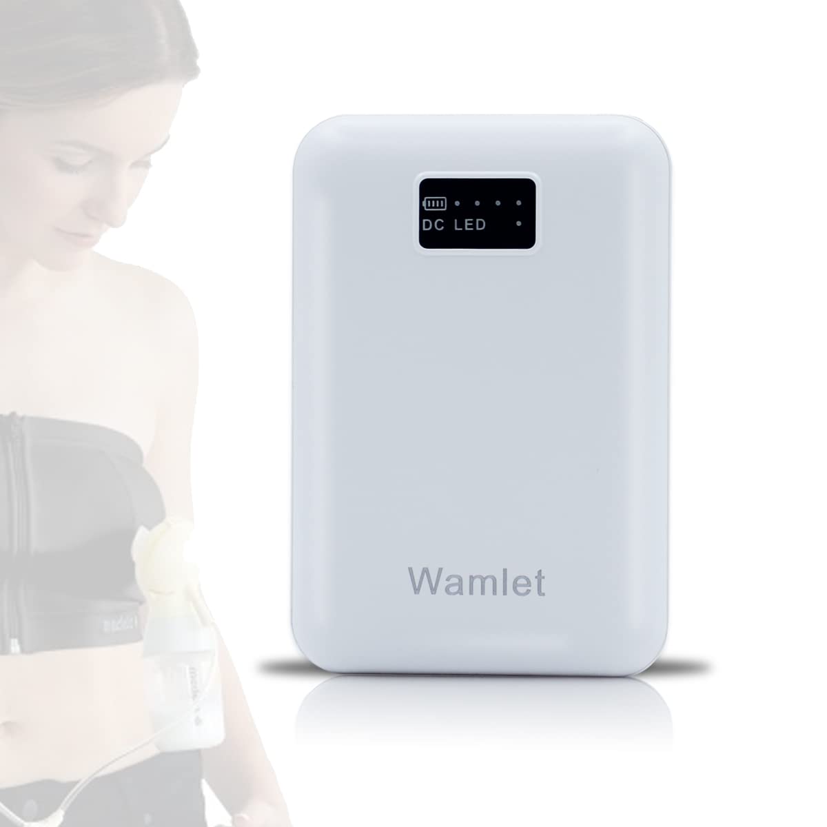 Wamlet 12V portable breast pump battery powers Medela and Spectra on the go.