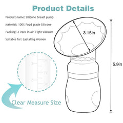 Wanateber 2-pack silicone breast pumps in yellow, side view, ideal for on-the-go milk collection.