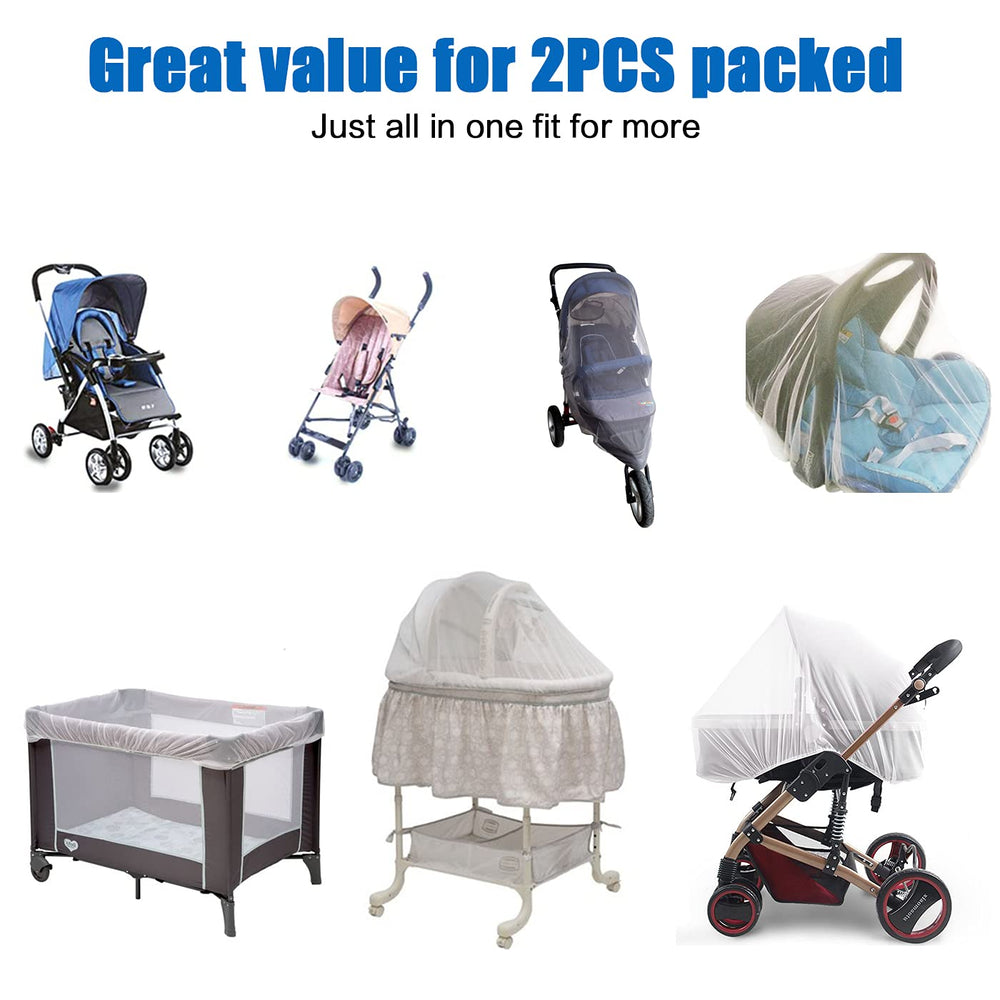 Wanateber stroller mosquito net grey elastic-band design is easy to install.