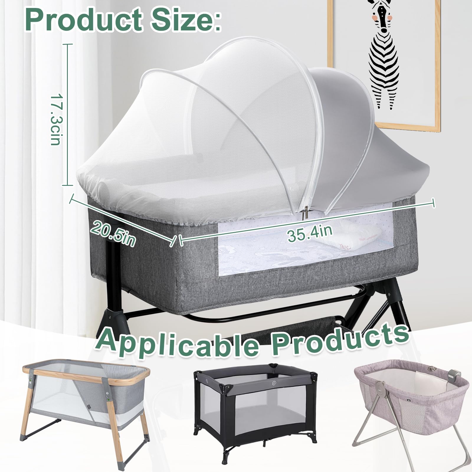 WANRU bassinet cover compact bag for travel and storage