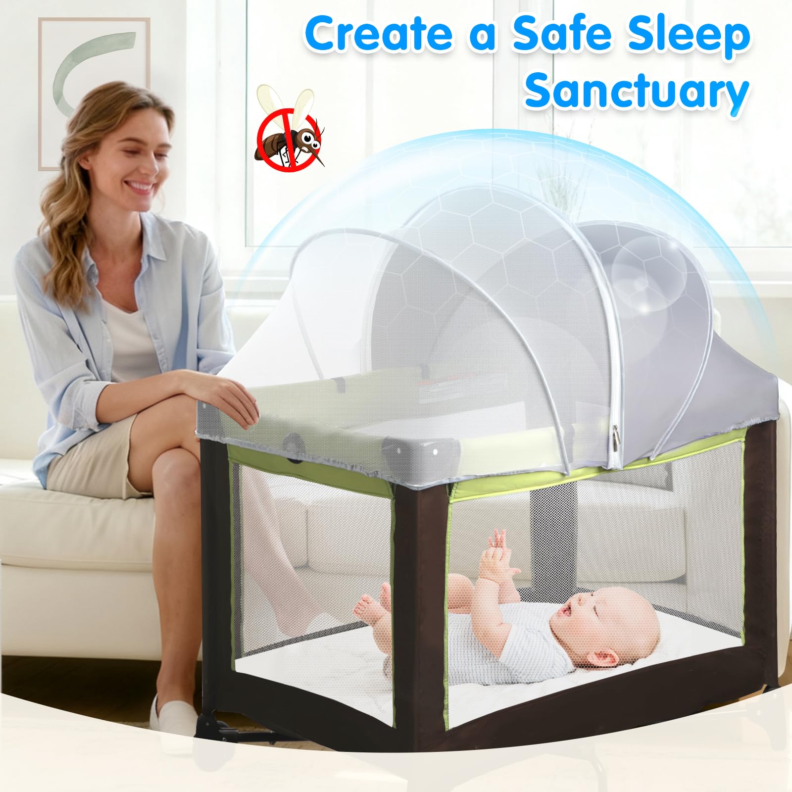 WANRU Included Clips secure the cover for bedside sleepers.