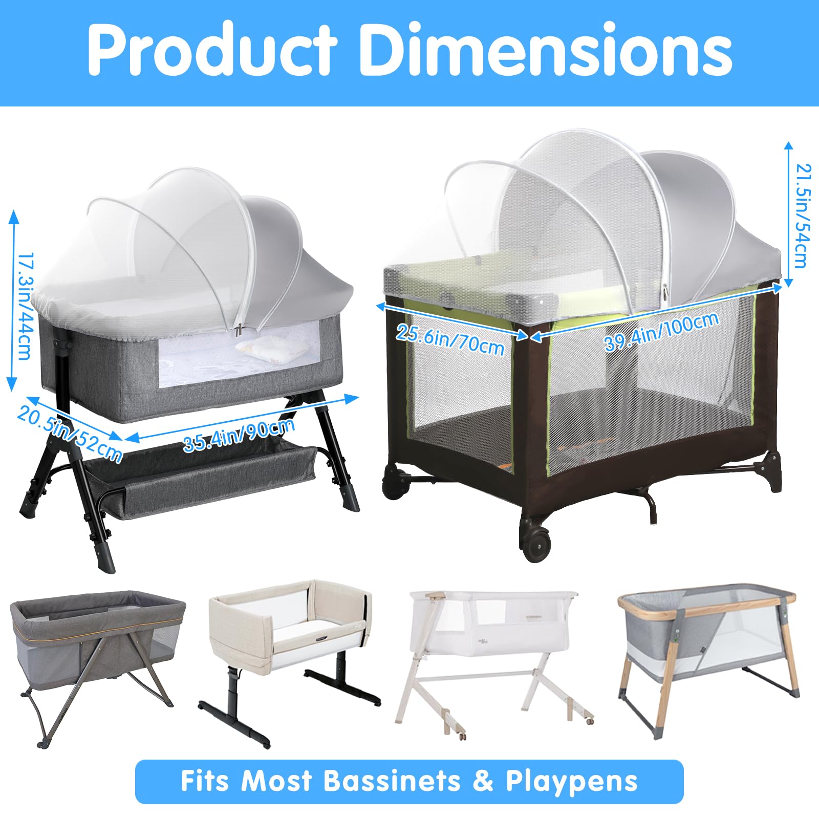 WANRU Elastic Edges create a gap-free fit for bassinet or playpen.