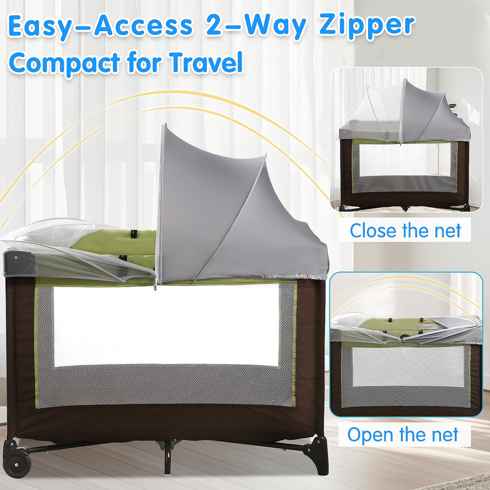 WANRU Large-Size Cover with four clips ensures secure fit in Pack N Play.