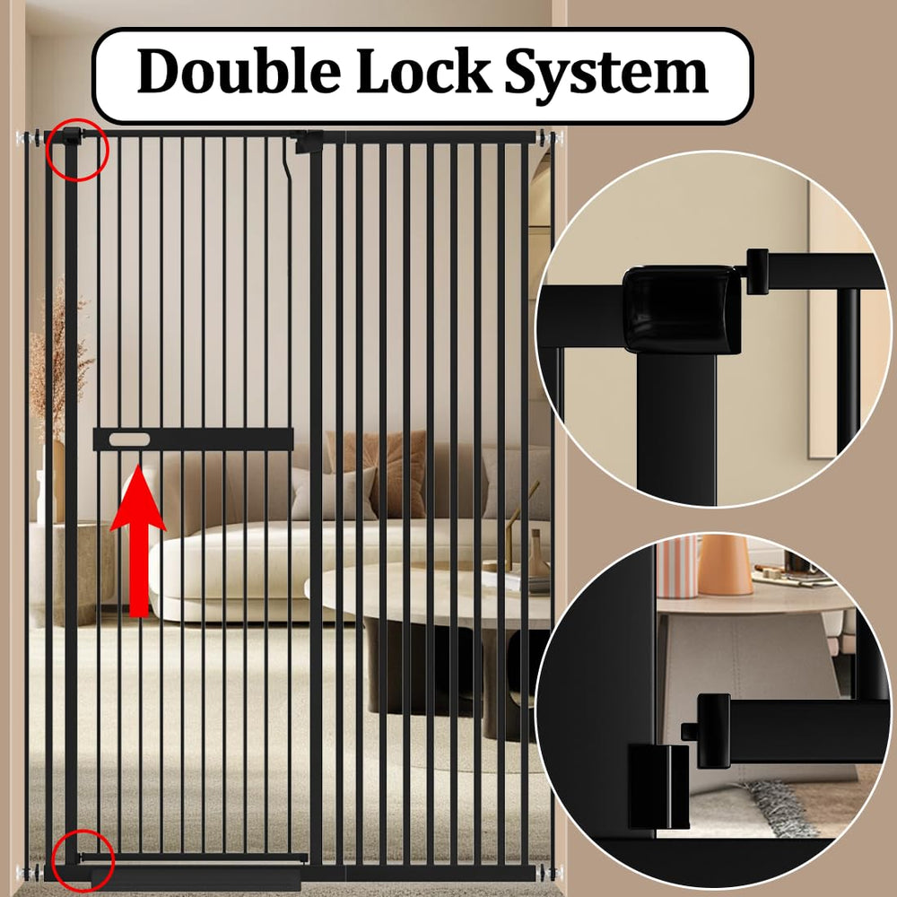 WAOWAO 71in automatic-close feature helps gate close securely after passing.