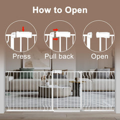 WAOWAO baby gate 180-degree-opening supports easy bidirectional passage.