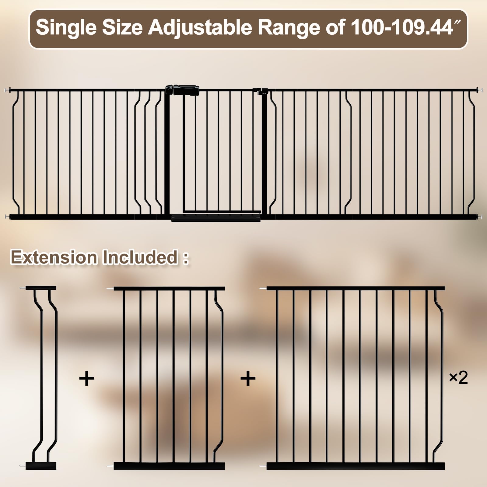 WAOWAO baby gate 180-degree two-way design enables easy passage in busy homes.