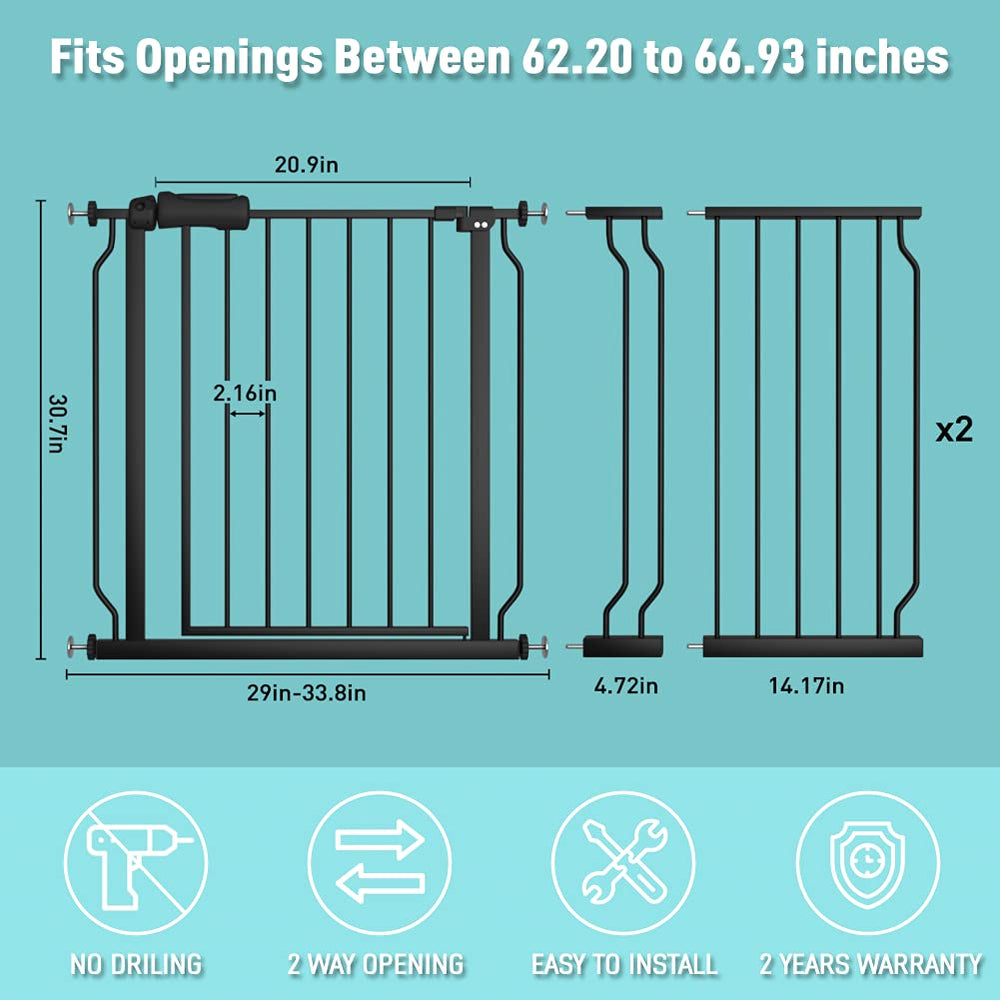 WAOWAO Baby Gate auto-close swing enhances daily safety.