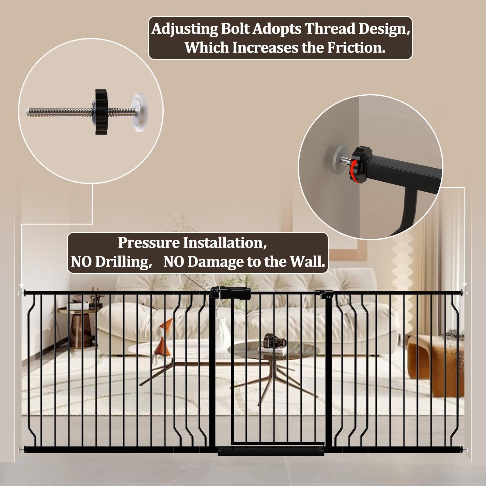 WAOWAO black metal finish blends with home décor while keeping pets safe.