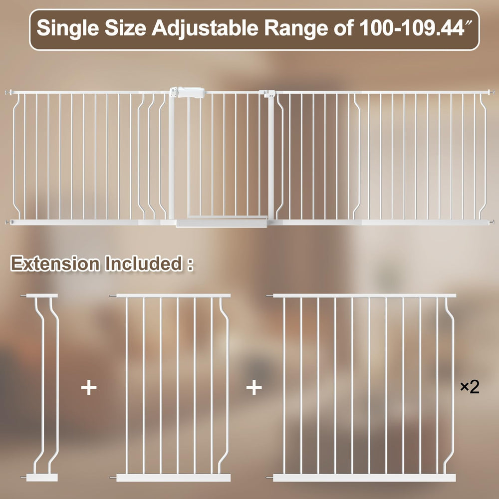 WAOWAO baby gate doorways-installation illustrates easy no-drill setup with pressure bolts.