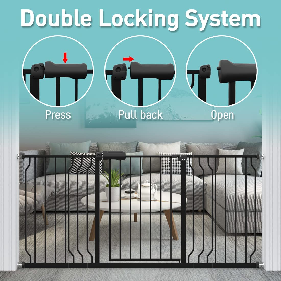 WAOWAO durable steel black gate in a modern home
