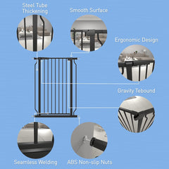 WAOWAO durable steel-frame gate supports pets and toddlers with sturdy construction.