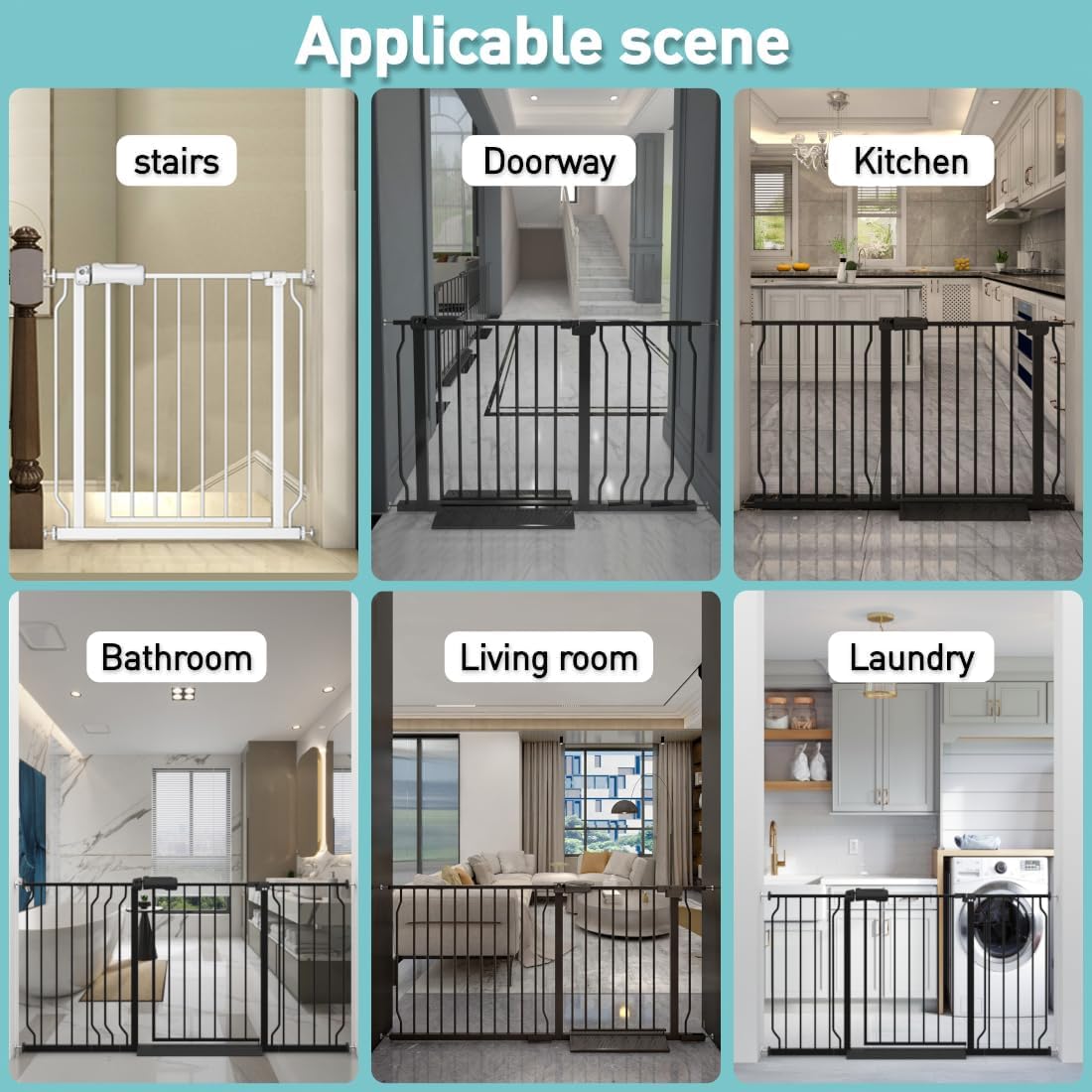 WAOWAO baby gate open-close motion highlights quick one-handed usability for parents.