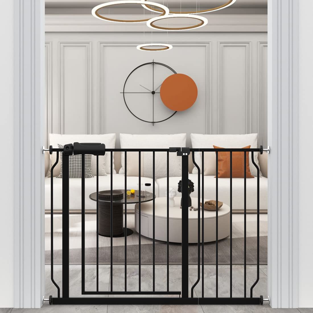 WAOWAO baby gate pets kids use-case shows multipurpose safety across stairs and doorways.