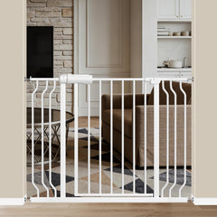 WAOWAO baby gate wide walk-through design for easy one-handed passage