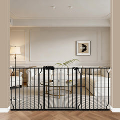 WAOWAO baby gate wide 66-71 inch extended demonstrates secure entry for pets and kids.