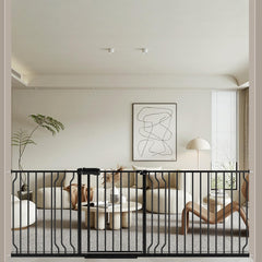 WAOWAO baby gate wide-assembly shows durable steel construction for long-lasting safety in busy homes.