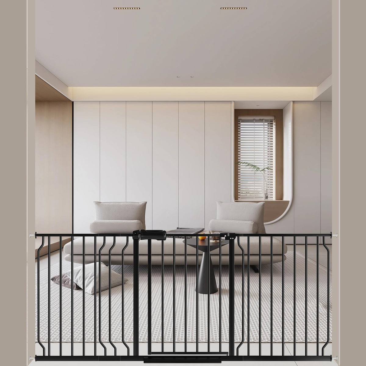 WAOWAO Baby Gate wide frame demonstrates sturdy entry control for doorways.