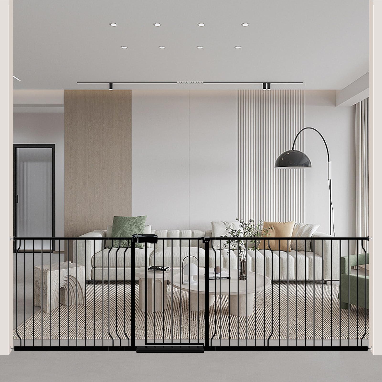 WAOWAO baby gate wide opening for stairs and doorways enhances safe passage.