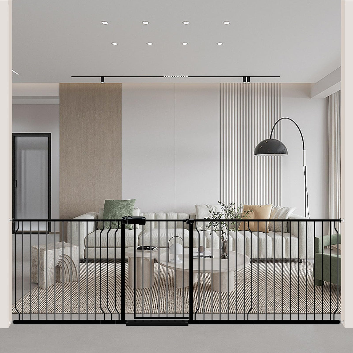 WAOWAO baby gate wide opening for stairs and doorways enhances safe passage.
