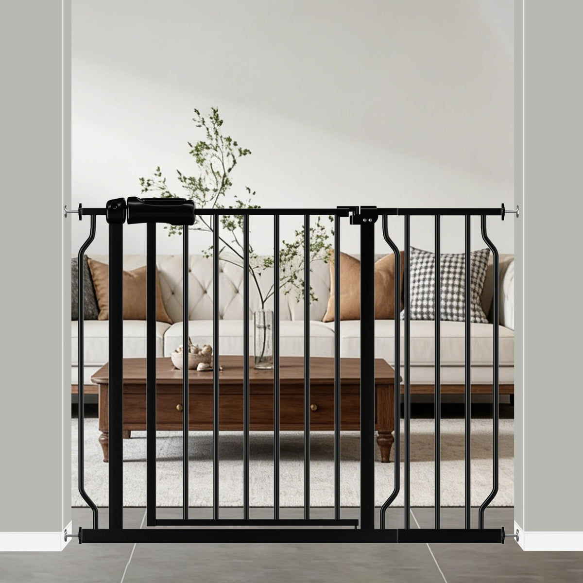 WAOWAO baby gate wide-stairs-doors provides safe containment for kids and pets.