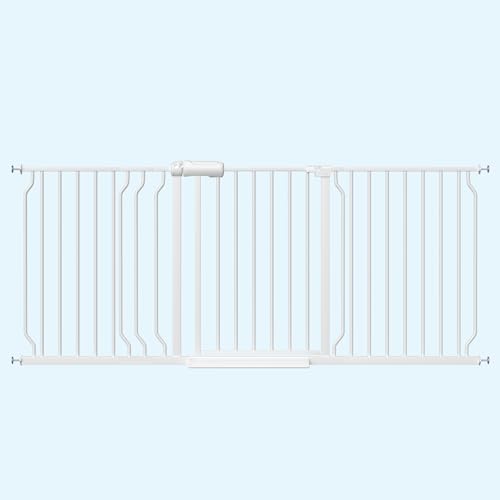 WAOWAO baby gate width range measure clarifies fit from 29 to 109 inches.