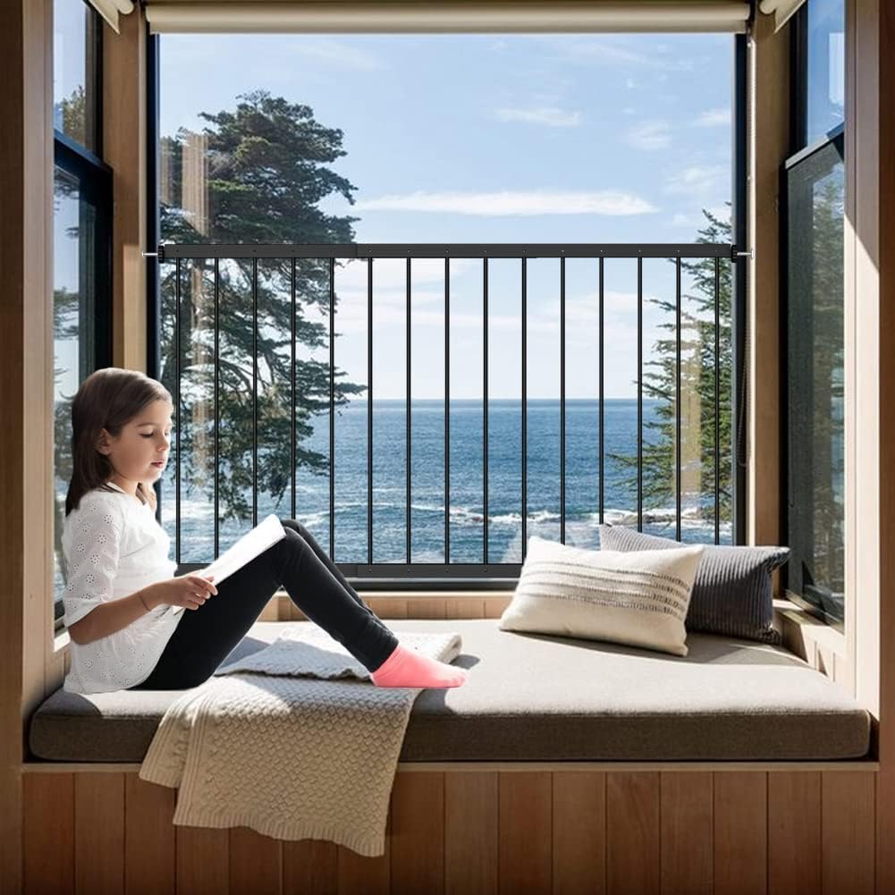 WAOWAO black window guard close-up shows kid-safe edge protection for safe play.