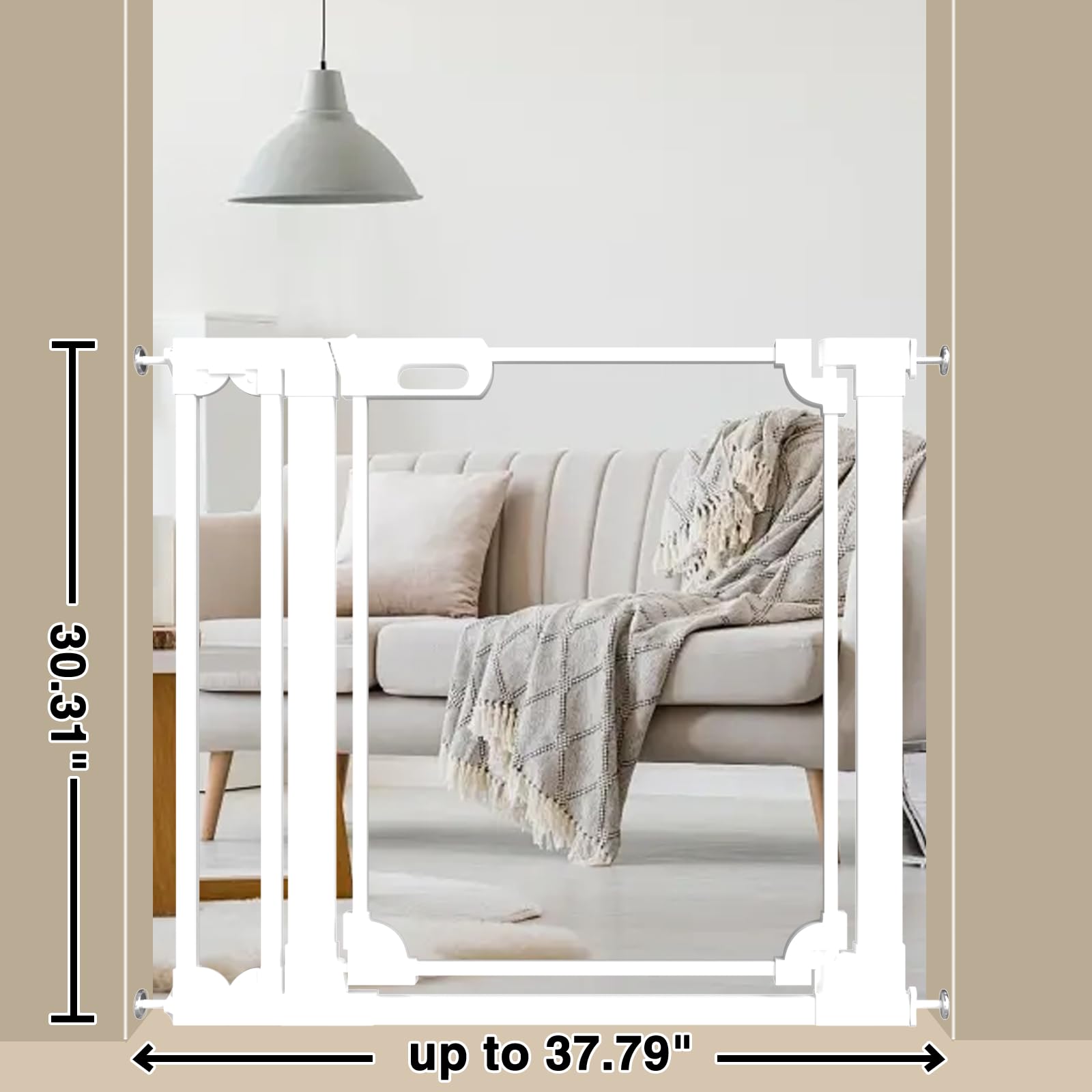 WAOWAO drilled-mount-stair-top-secure option adds sturdiness at the top of stairs.