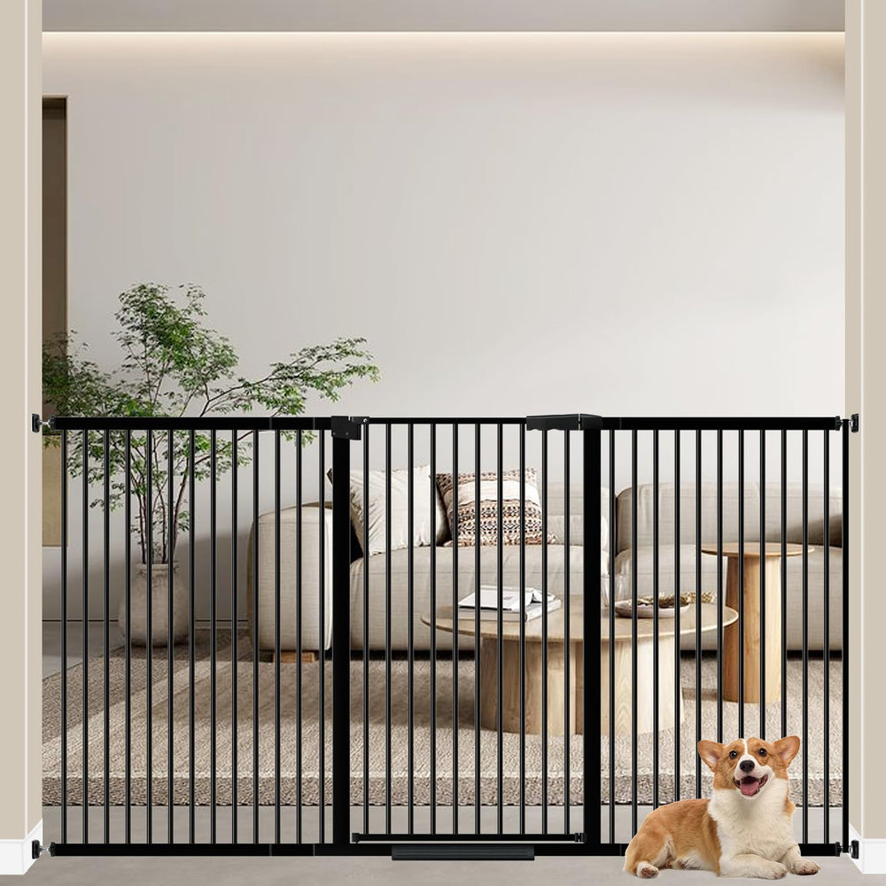 WAOWAO extra tall gate 40.55 inches blocks jumping while preserving open view