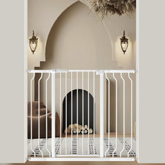 WAOWAO extra tall gate full setup demonstrates easy walk-through design for busy households.