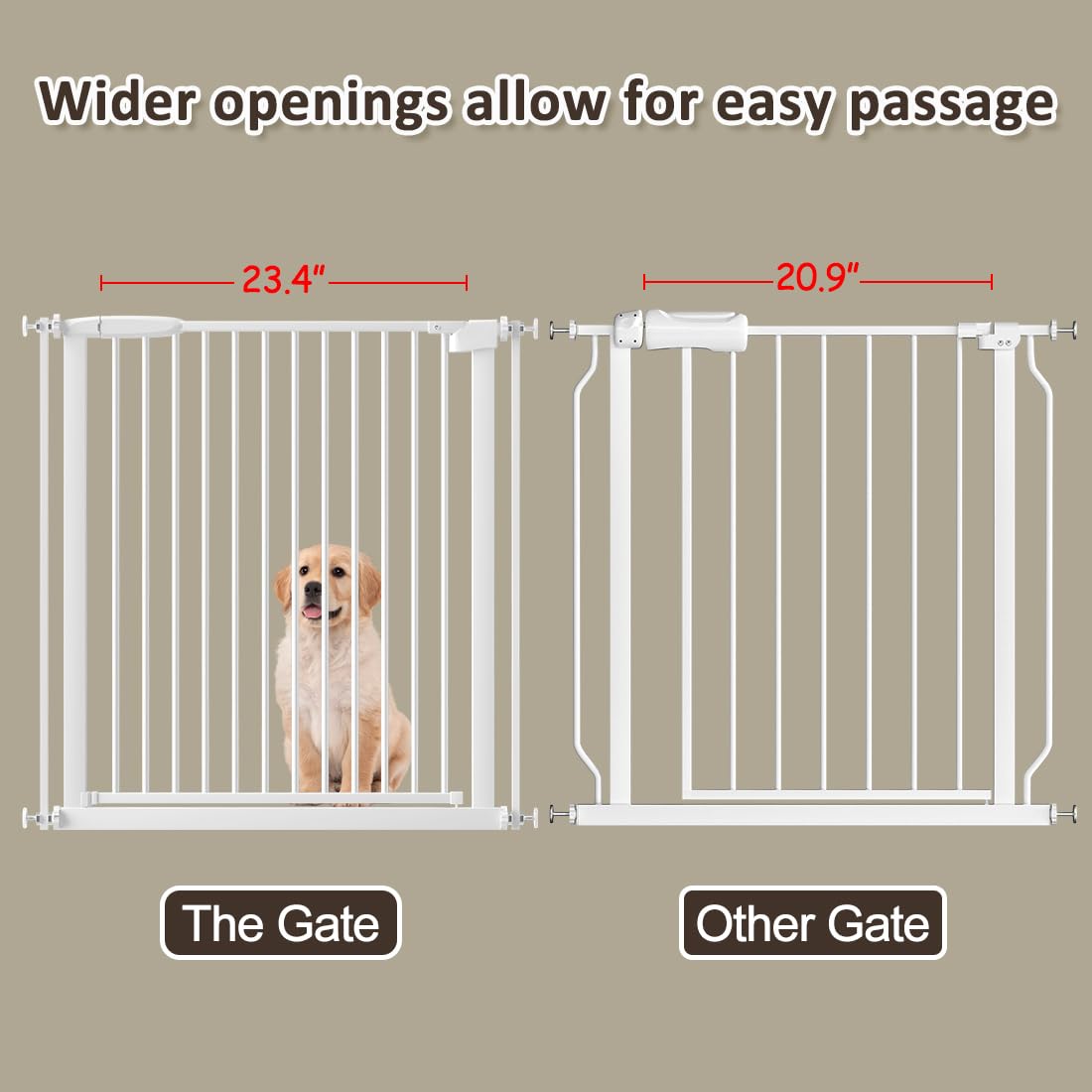 WAOWAO gate double-lock handle ensures one-handed operation for adults.