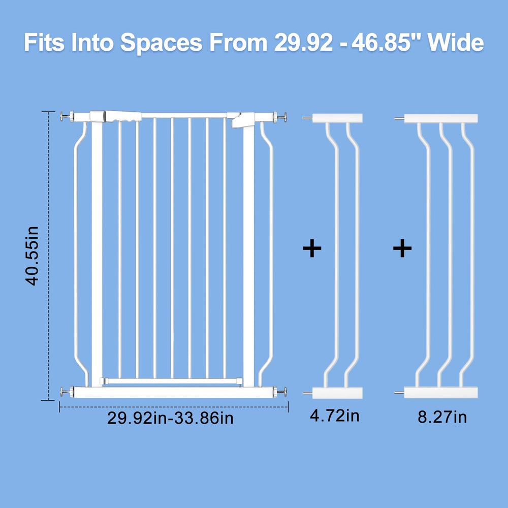 WAOWAO adjustable-width extensions illustrate customizable fit from 29.53 to 76.77 inches.