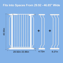 WAOWAO adjustable-width extensions illustrate customizable fit from 29.53 to 76.77 inches.