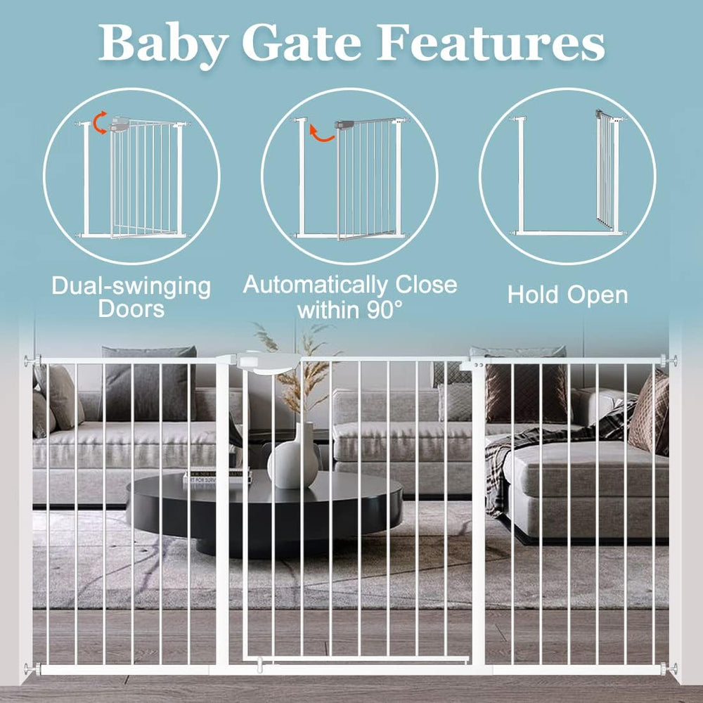 WAOWAO gate pressure-mounted installation with no drilling required.